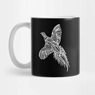 Abstract pheasant white Mug